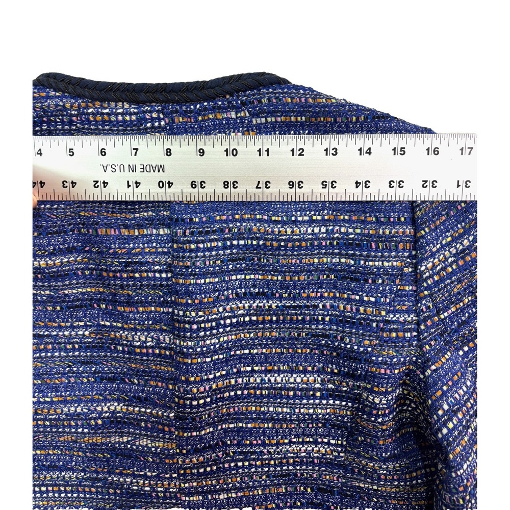 NEW J Crew Medium Royal Multi-Color Blue Boucle Tweed Rack Blazer Cropped Womens - Picture 14 of 14